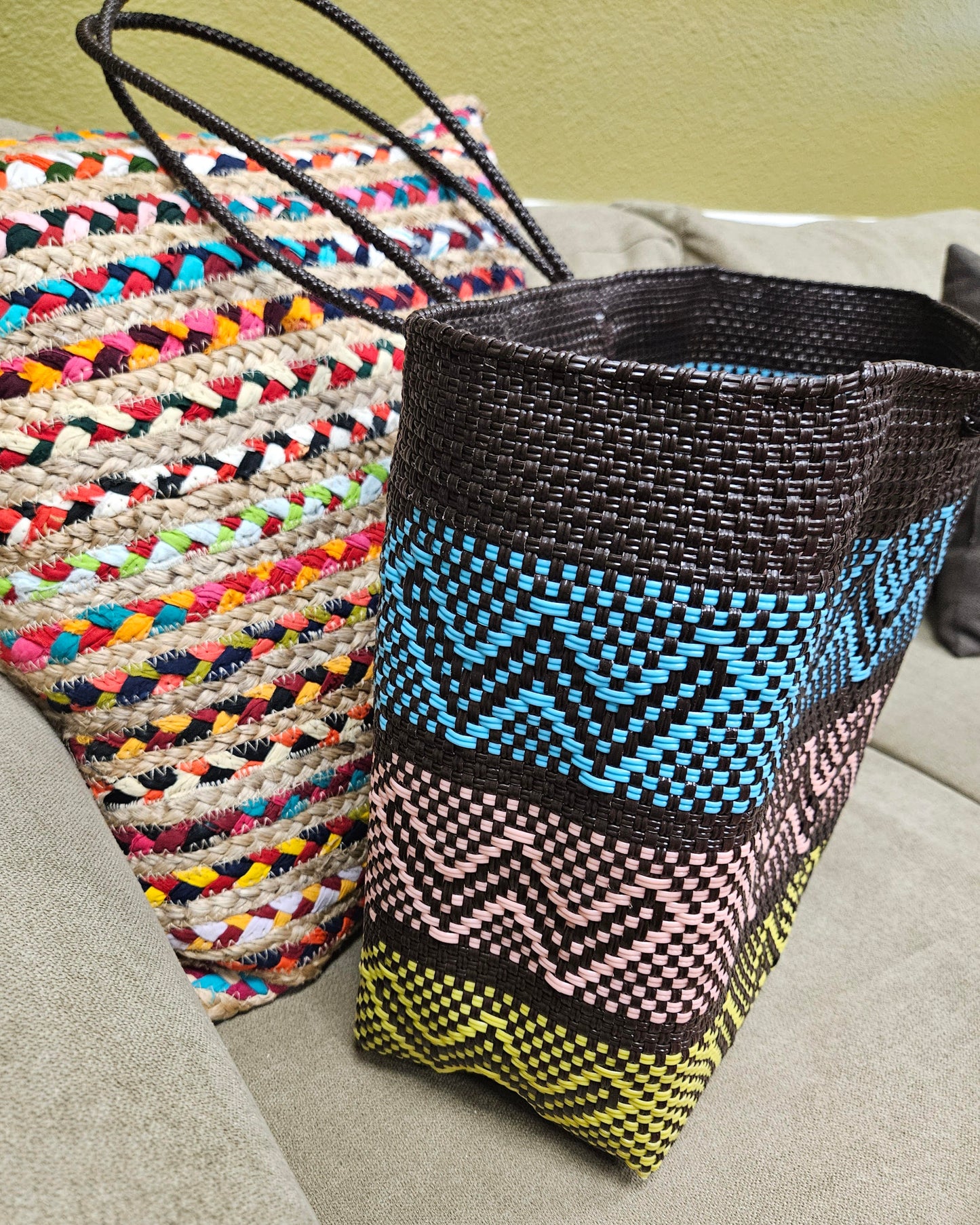 Multi Color Extra Large Mexican Handwoven Tote Bag #1