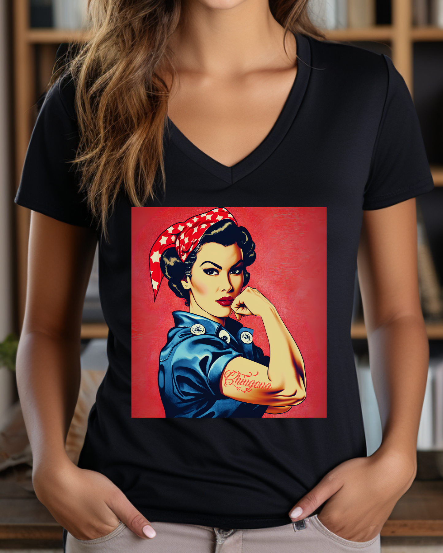 Chingona Rosie Riveter Women's Fitted T-Shirt