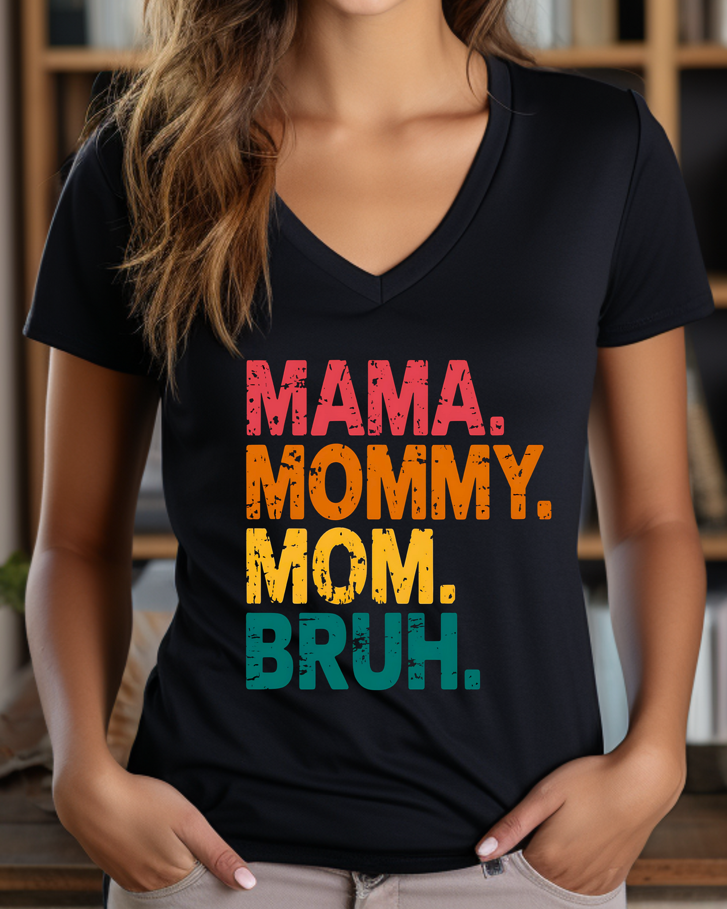 Mama, Mommy, Mom, Bruh Women's Fitted T-Shirt