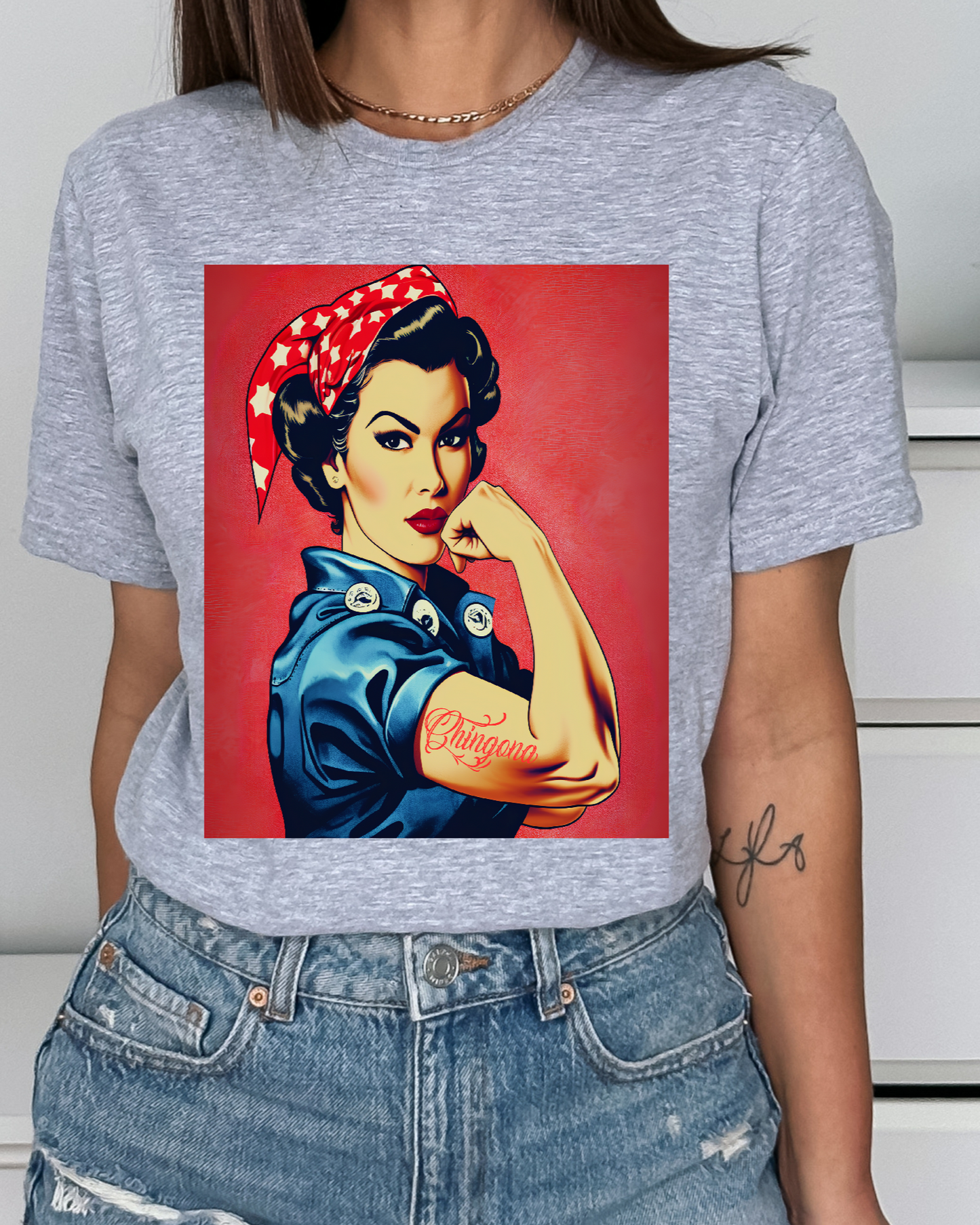 Chingona Rosie Riveter Women's Fitted T-Shirt