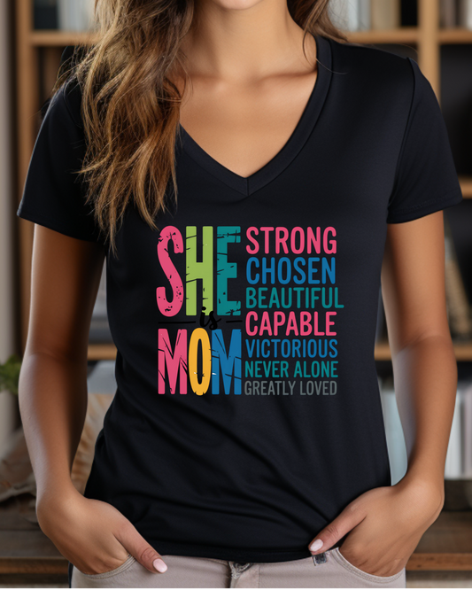 She is Mom Women's Fitted T-Shirt